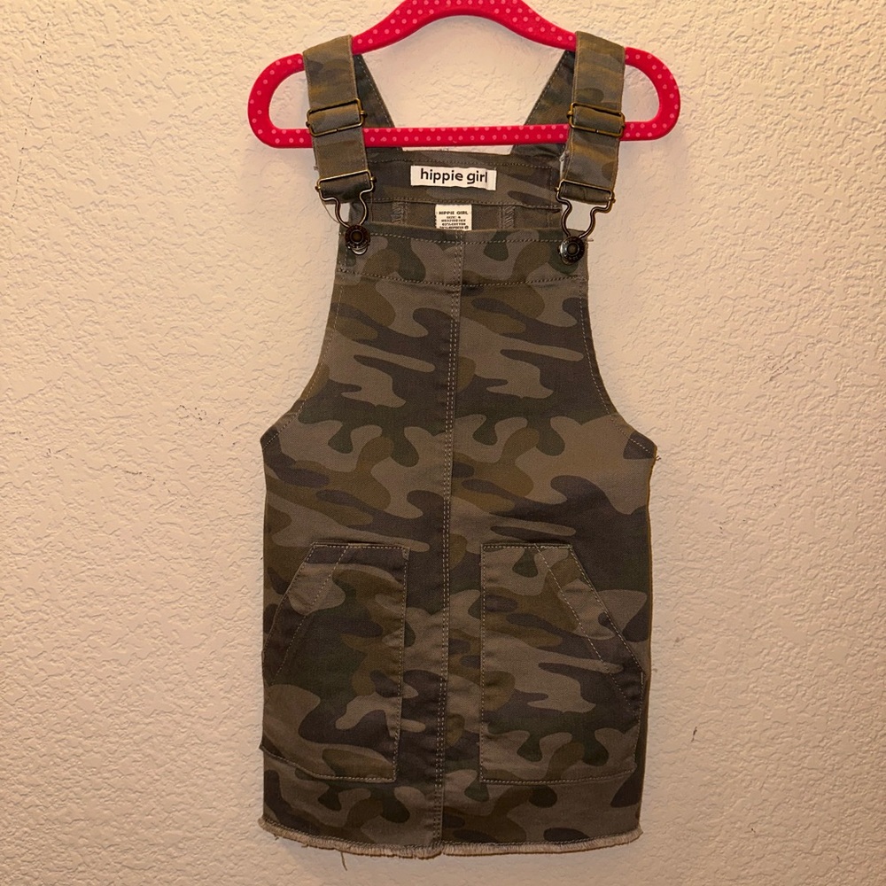 NEW - Hippie Girl - Fray-Hem Camo overall skirt. Has cute top that it came with